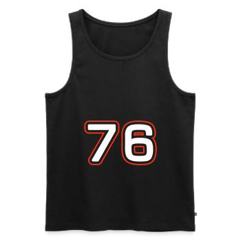Symbole numérique 76 - Débardeur bio Premium Homme - noir - Devant - Michal (187cm)
