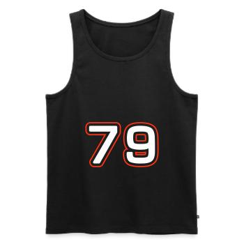 Symbole numérique 79 - Débardeur bio Premium Homme - noir - Devant - Michal (187cm)