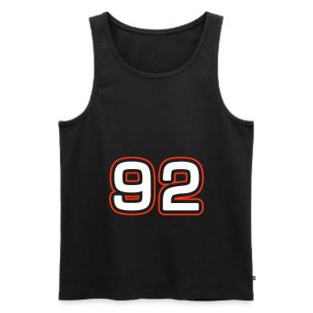 92 number symbol - Men's Premium Organic Tank Top - black - Front - AI Model Male 178 light (178cm)