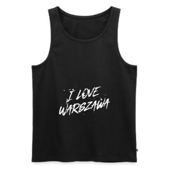 I Love Warschau - Männer Premium Bio Tank Top - Schwarz - Vorne - AI Model Male 178 light (178cm)