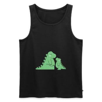 Doux dinosaure maman avec des dinosaures bébé - Débardeur bio Premium Homme - noir - Devant - Michal (187cm)