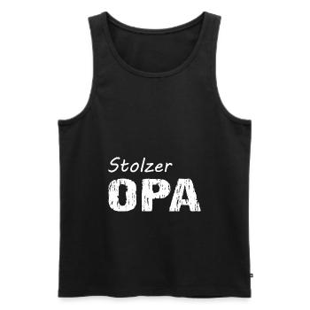 Opa - Männer Premium Bio Tank Top - Schwarz - Vorne - Michal (187cm)