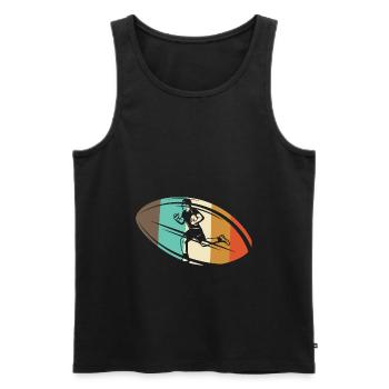 Retro Rugby Vintage Rugby Fan Rugby Player Rugby - Men's Premium Organic Tank Top - black - Front - AI Model Male 178 light (178cm)
