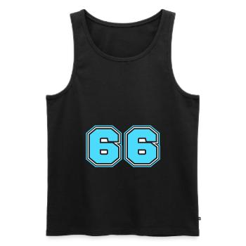 66 Zahl nummer - Männer Premium Bio Tank Top - Schwarz - Vorne - AI Model Male 178 light (178cm)