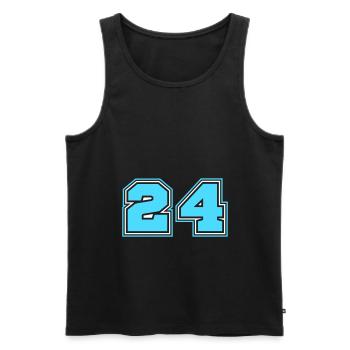 24 Number number - Men's Premium Organic Tank Top - black - Front - AI Model Male 178 light (178cm)