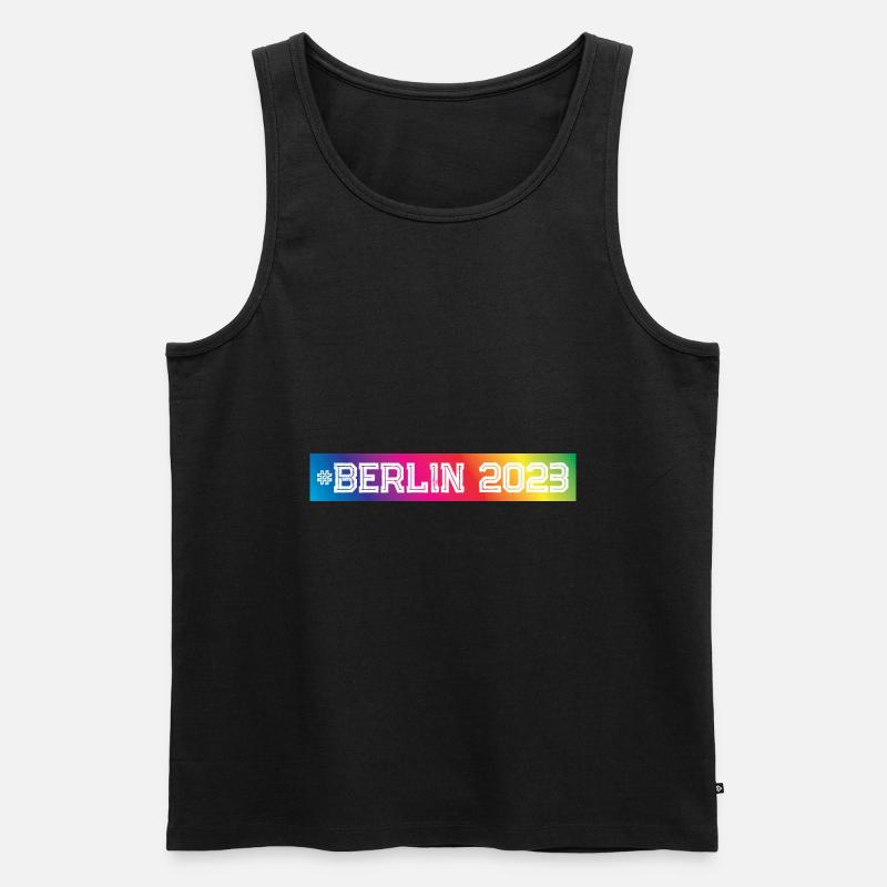 Berlin 2023 Bunt - Männer Premium Bio Tank Top - Schwarz