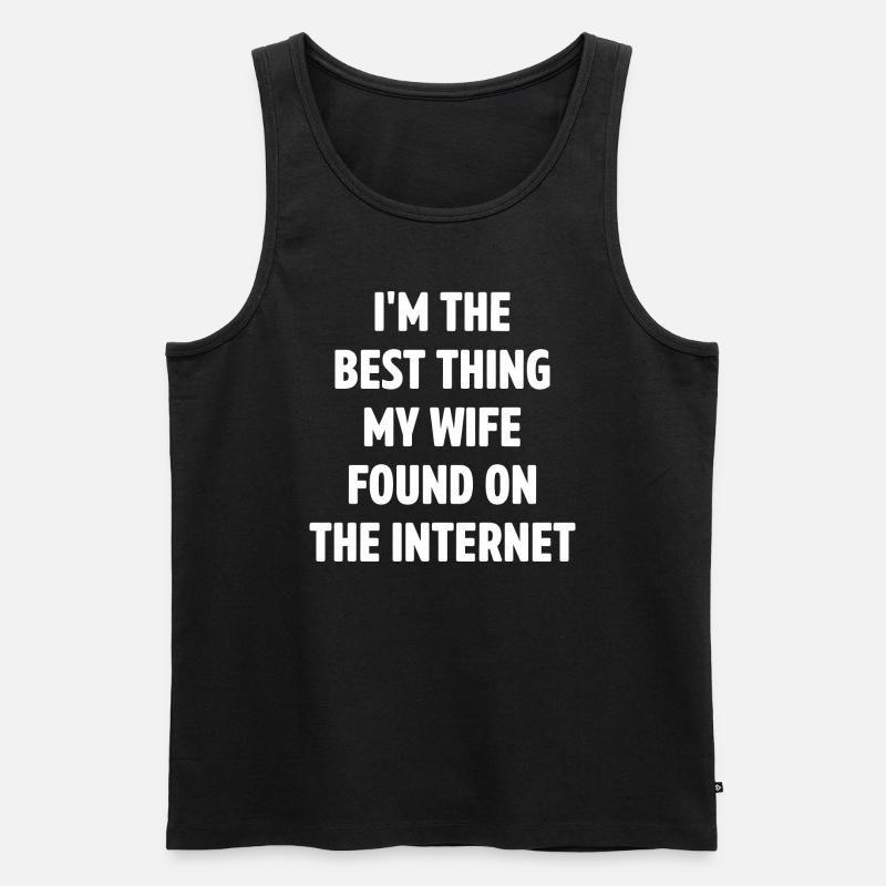 Paar, das sich online getroffen hat Ehemann Ehefra - Männer Premium Bio Tank Top - Schwarz