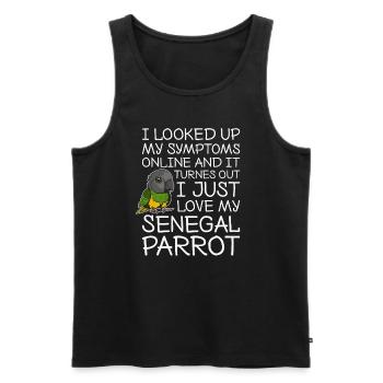 Sénégal Perroquet Carotte Perroquet Kawaii - Débardeur bio Premium Homme - noir - Devant - Michal (187cm)