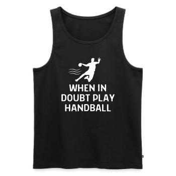 Handball Handballer Spruch Geschenk - Männer Premium Bio Tank Top - Schwarz - Vorne - Michal (187cm)