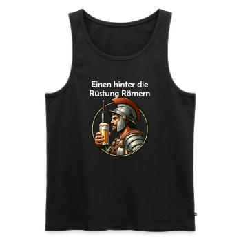 Bière - Toast aux Romains de One Behind the Armor - Débardeur bio Premium Homme - noir - Devant - Michal (187cm)
