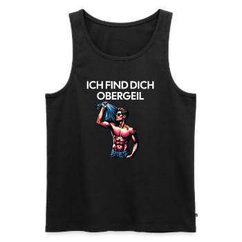 Ich find dich Obergeil Malle Party Sexy Schlager - Männer Premium Bio Tank Top - Schwarz - Vorne - Michal (187cm)