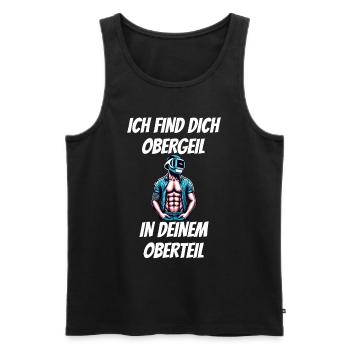 Ich find dich Obergeil in deinem Oberteil Malle - Männer Premium Bio Tank Top - Schwarz - Vorne - AI Model Male 178 light (178cm)