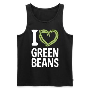 Grüne Bohnen - Männer Premium Bio Tank Top - Schwarz - Vorne - Michal (187cm)