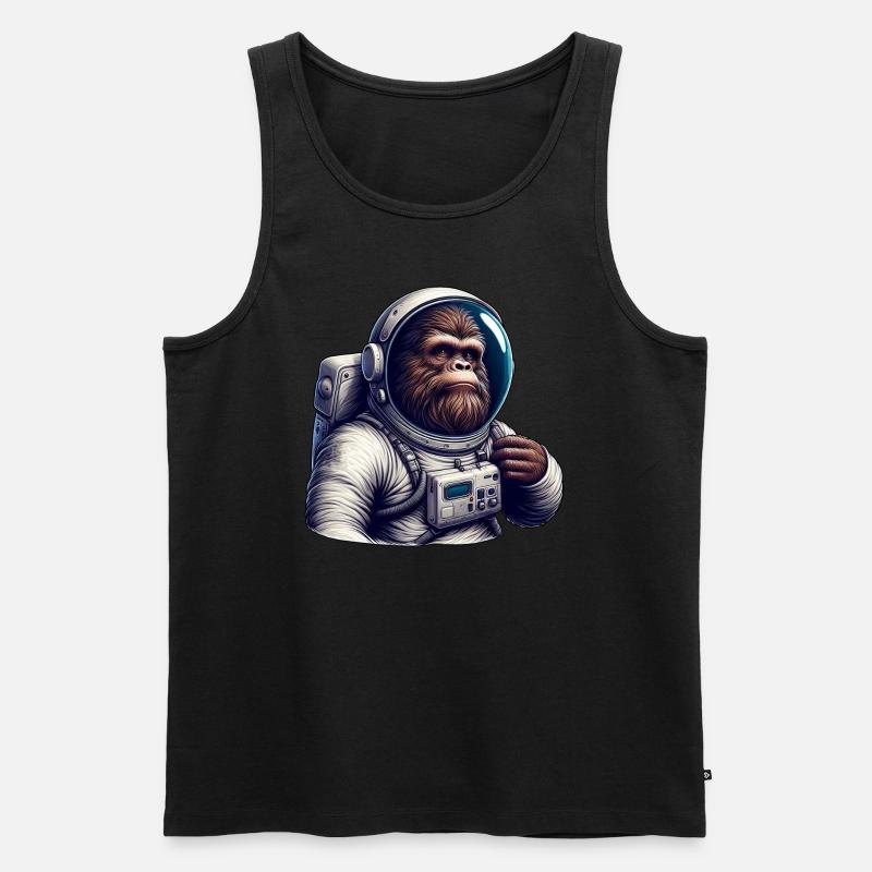 Astronaute gorille dans l’espace - Débardeur bio Premium Homme - noir