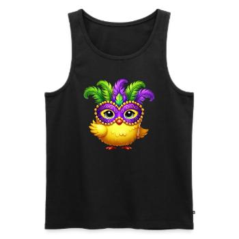 Mardi Gras Huhn Küken Maske Karneval Fasching - Männer Premium Bio Tank Top - Schwarz - Vorne - AI Model Male 178 light (178cm)