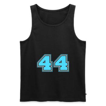 44 Number number - Men's Premium Organic Tank Top - black - Front - AI Model Male 178 light (178cm)