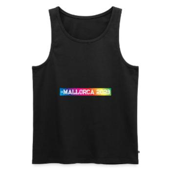 Mallorca 2023 Colorful - Men's Premium Organic Tank Top - black - Front - Michal (187cm)