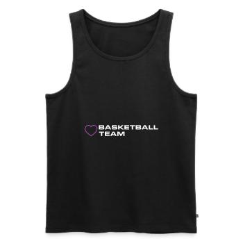Basketball Team Heart - Men's Premium Organic Tank Top - black - Front - Michal (187cm)