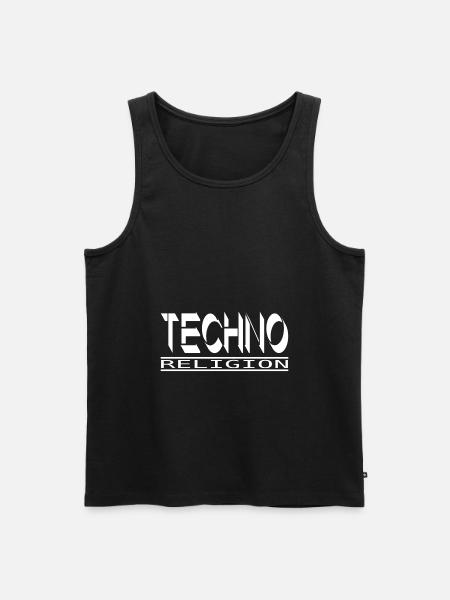 Techno is religion - Men's Premium Organic Tank Top - black