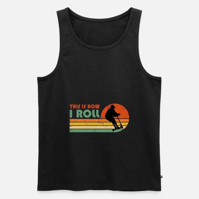 Scooter Roller Spruch Geschenk Rollen Kinder - Männer Premium Bio Tank Top - Schwarz