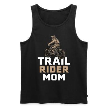 Trail Rider Mama Mountainbike MTB Downhill - Männer Premium Bio Tank Top - Schwarz - Vorne - AI Model Male 178 light (178cm)