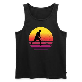 Hockey Floorball Play Salibandy Innebandy - Men's Premium Organic Tank Top - black - Front - Michal (187cm)