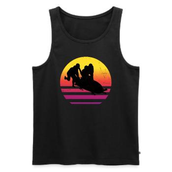 Herren Bob Bobsport Bob fahren Zweierbob Bobbahn - Männer Premium Bio Tank Top - Schwarz - Vorne - AI Model Male 178 light (178cm)