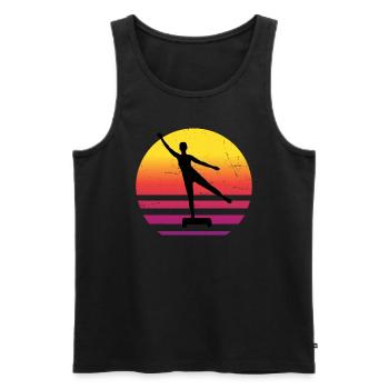 Körpergymnastik Damen Fitnesstraining Aerobic - Männer Premium Bio Tank Top - Schwarz - Vorne - AI Model Male 178 light (178cm)