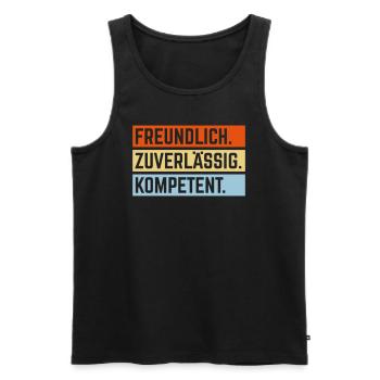 Freundlich – Zuverlässig – Kompetent (3C) - Männer Premium Bio Tank Top - Schwarz - Vorne - AI Model Male 178 light (178cm)
