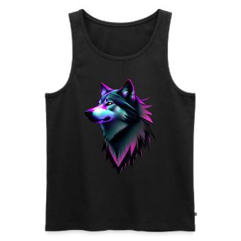 Wolf - Men's Premium Organic Tank Top - black - Front - Michal (187cm)