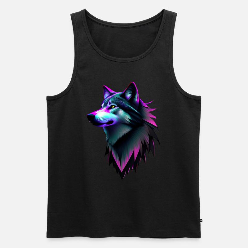 Wolf - Men's Premium Organic Tank Top - undefined