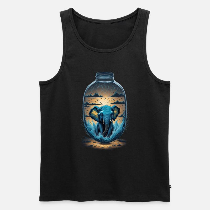 Elefant Flasche - Männer Premium Bio Tank Top - Schwarz