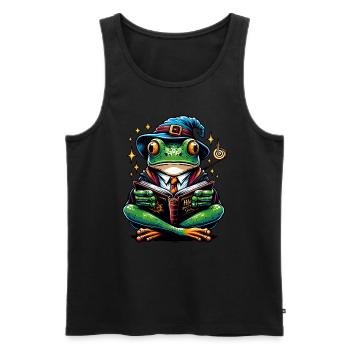 Frog Read Magic Magician - Men's Premium Organic Tank Top - black - Front - AI Model Male 178 light (178cm)