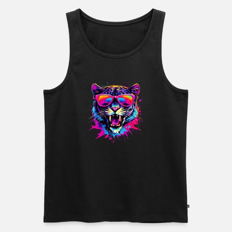 Cool Panther - Männer Premium Bio Tank Top - Schwarz