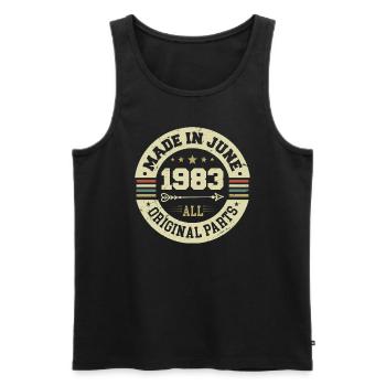 Juni 1983 Geburtstagsgeschenk Juni 1983 Juni 1983 - Männer Premium Bio Tank Top - Schwarz - Vorne - Michal (187cm)