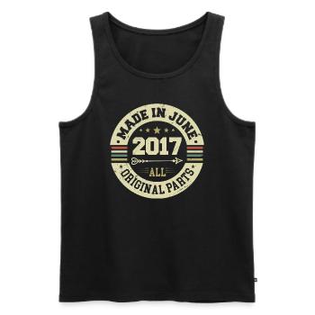 June 2017 Birthday Present June 2017 June 2017 - Men's Premium Organic Tank Top - black - Front - AI Model Male 178 light (178cm)