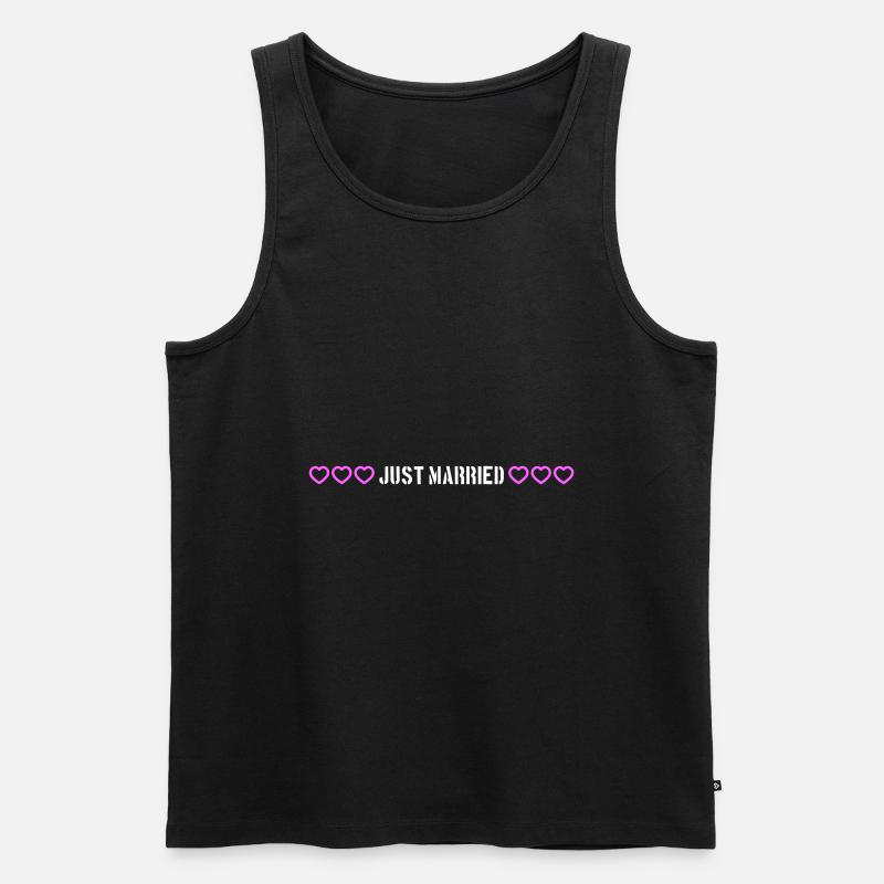 Just Married Hochzeit herzchen - Männer Premium Bio Tank Top - Schwarz