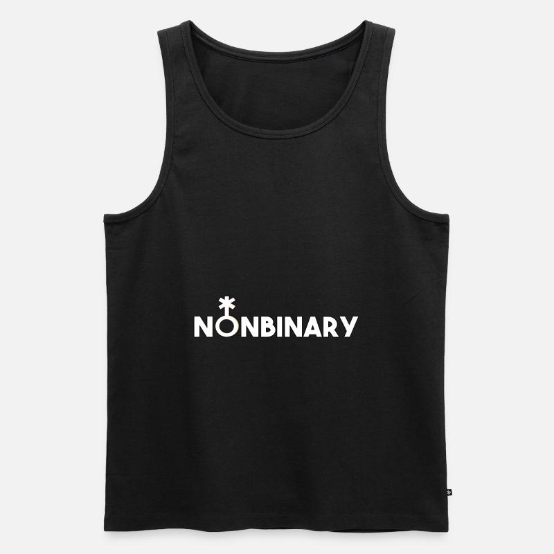 Non-binary non-binary non-binary gender symbol - Men's Premium Organic Tank Top - black