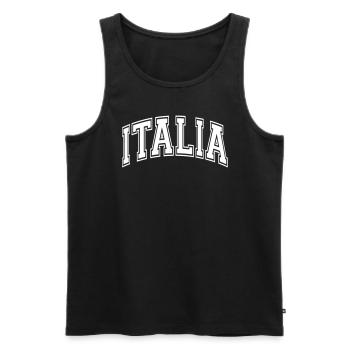 Italy - Men's Premium Organic Tank Top - black - Front - Michal (187cm)