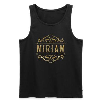 Miriam gold - Men's Premium Organic Tank Top - black - Front - Michal (187cm)