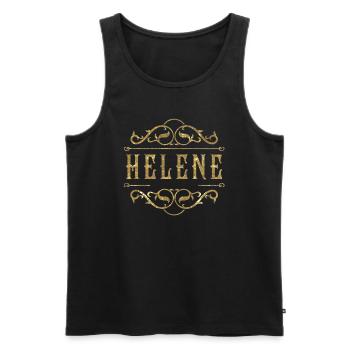Helene gold - Männer Premium Bio Tank Top - Schwarz - Vorne - Michal (187cm)