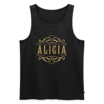 Alicia gold - Männer Premium Bio Tank Top - Schwarz - Vorne - Michal (187cm)