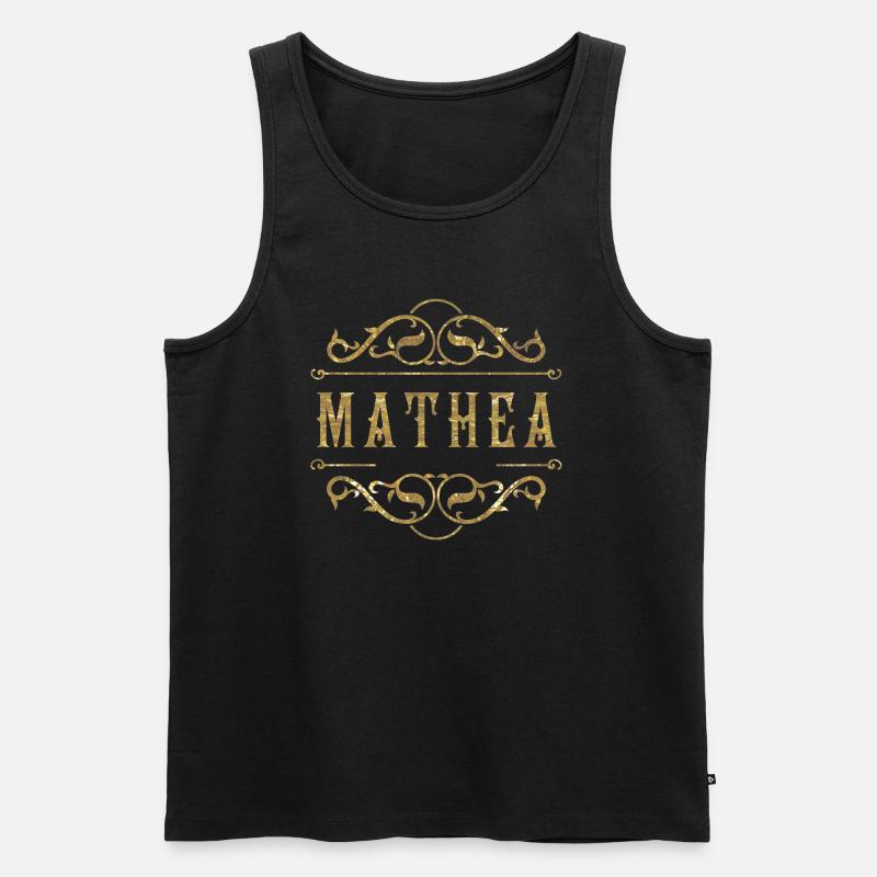 Mathea gold - Männer Premium Bio Tank Top - Schwarz