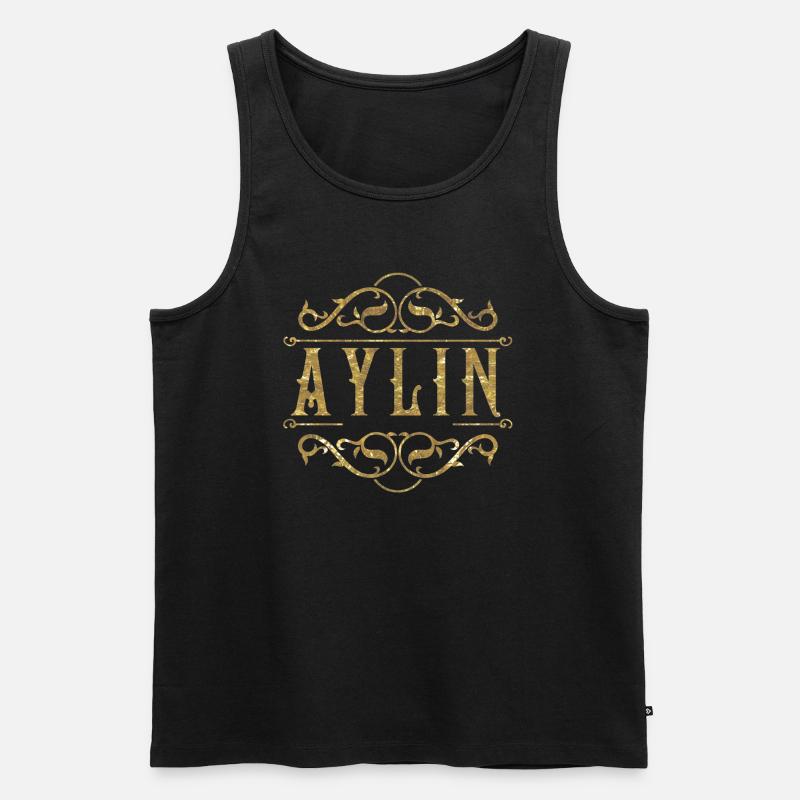 Aylin gold - Männer Premium Bio Tank Top - Schwarz