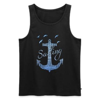 sailing segeln - Männer Premium Bio Tank Top - Schwarz - Vorne - Michal (187cm)