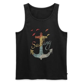 Sailing - Männer Premium Bio Tank Top - Schwarz - Vorne - Michal (187cm)