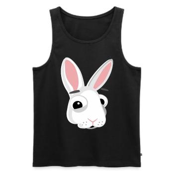Tête de lapin lapin drôle - Débardeur bio Premium Homme - noir - Devant - Michal (187cm)