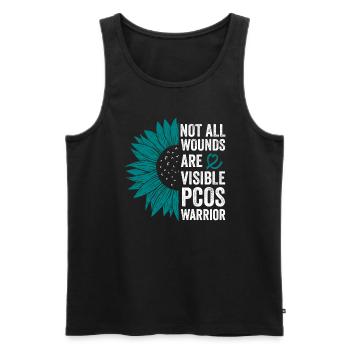 PCOS Warrior: Invisible Combat - Men's Premium Organic Tank Top - black - Front - AI Model Male 178 light (178cm)