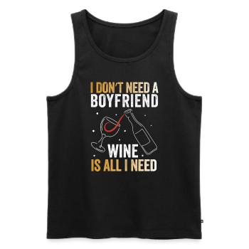 Le vin : mon véritable amour - Débardeur bio Premium Homme - noir - Devant - Michal (187cm)