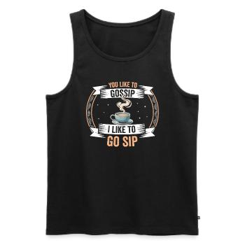 Du Klatschst Ich Schlürfe Kaffeezeit - Männer Premium Bio Tank Top - Schwarz - Vorne - AI Model Male 178 light (178cm)